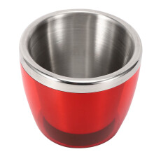 Mini-Weinkühler aus Edelstahl 13,5 cm, rot, Bar, Hotel, Eis, Champagner