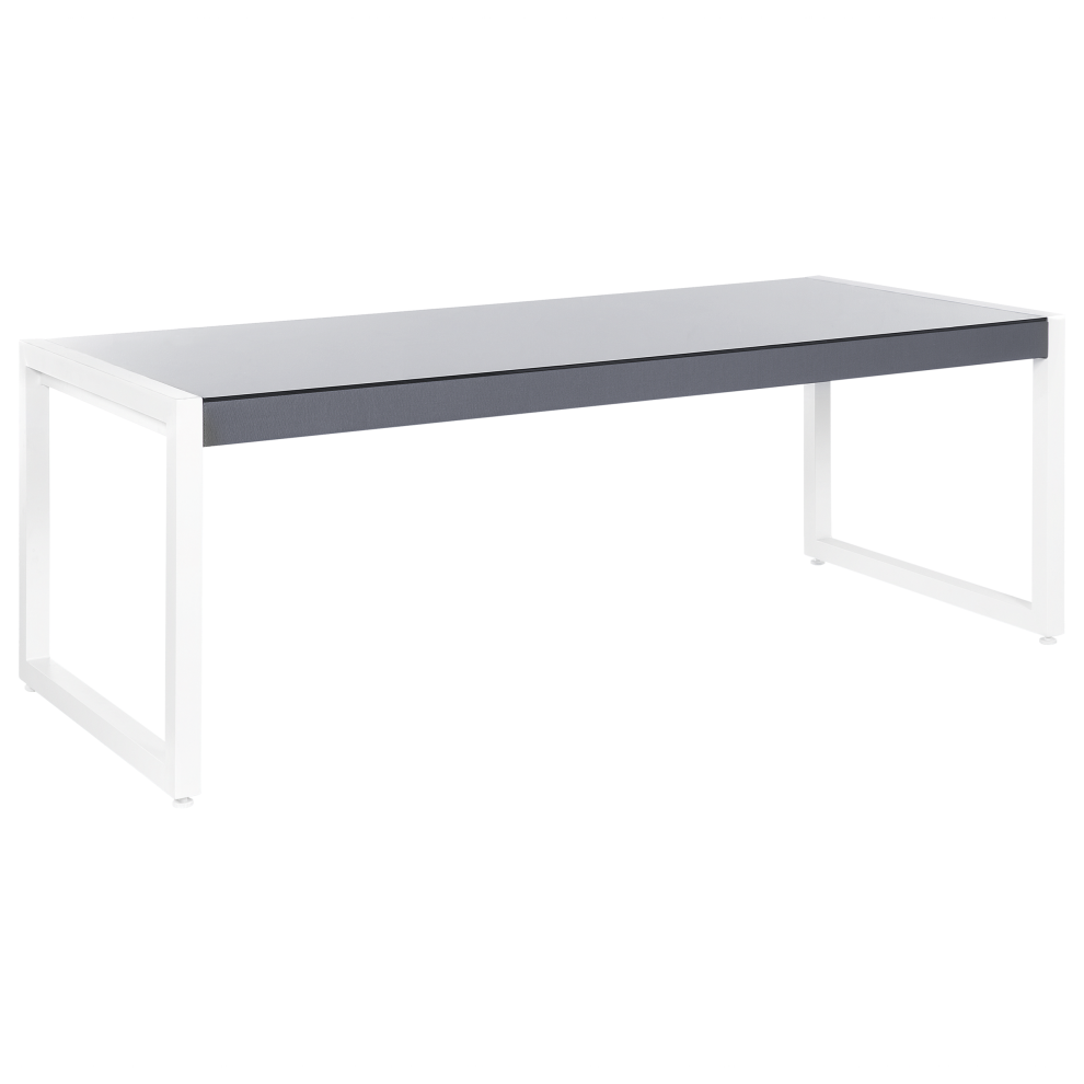 Garden Dining Table BACOLI 210 cm 90 cm Glass Off-White-image-OPC-P8S5QSD-NEW