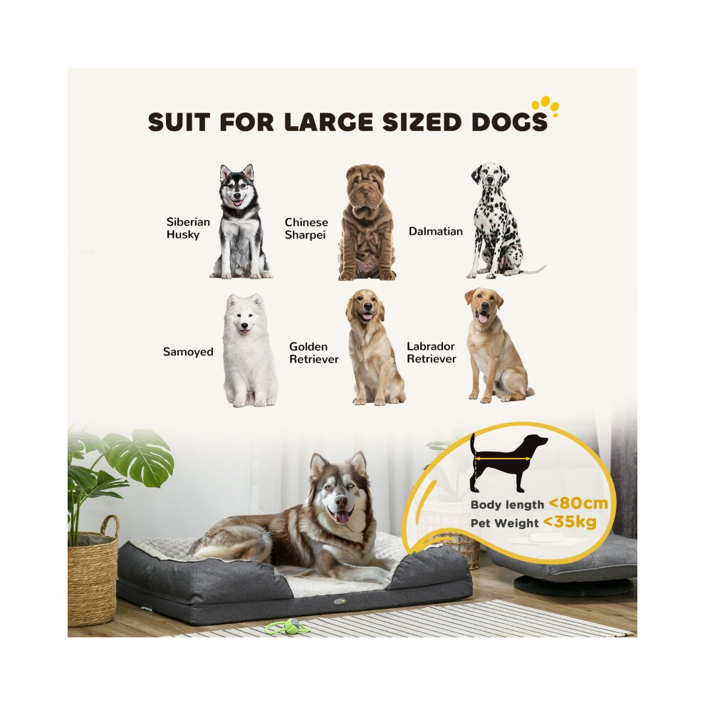 Large Dog Bed Charcoal Grey | Calming Pet Mattress with Removable Cover Anti-Slip Bottom 120x80x22cm for Comfort & Safety-image-OPC-PMZ6YZV-NEW