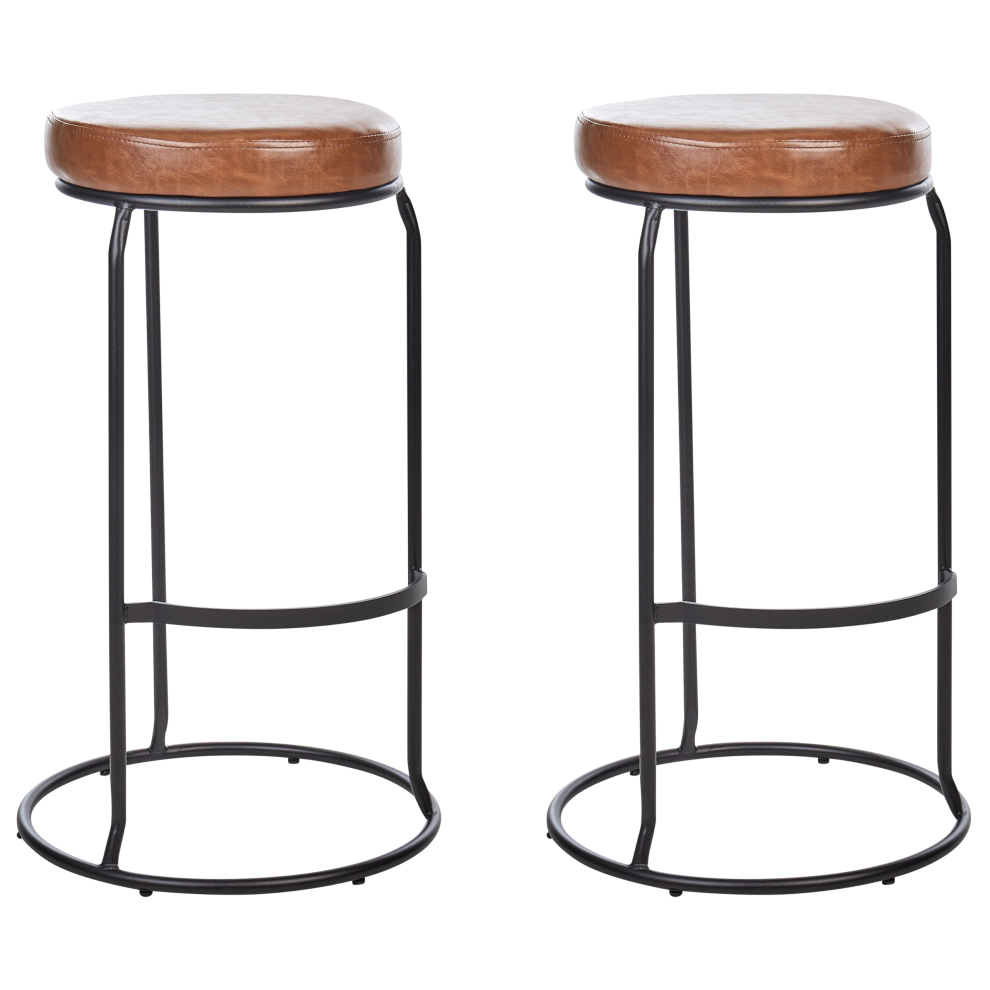 Set of 2 Bar Stools MILROY Faux Leather Brown-image-OPC-PM7C5BH-NEW