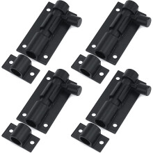 (Black) 4x Türschieberiegel aus Alu 5,08cm