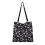 Zeitgenössische Schultertasche mit Blumenmuster,-Schwarze Blumen 1