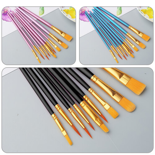 1 Set Malpinsel mit komfortablem Griff, Zeichenzubehör-Schwarz 2