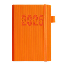 Tagesplaner 2026, 360 Seiten, Gummibandverschluss,-Orange