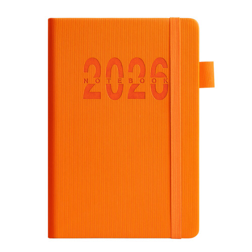 Tagesplaner 2026, 360 Seiten, Gummibandverschluss,-Orange