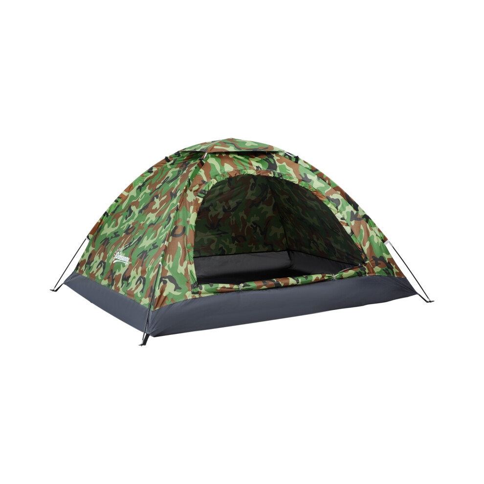 Camping Tent for 2 Persons Dome Design with Zipped Doors Storage Pocket Portable Bag Multicoloured Outdoor Shelter-image-OPC-PMZ76SK-NEW