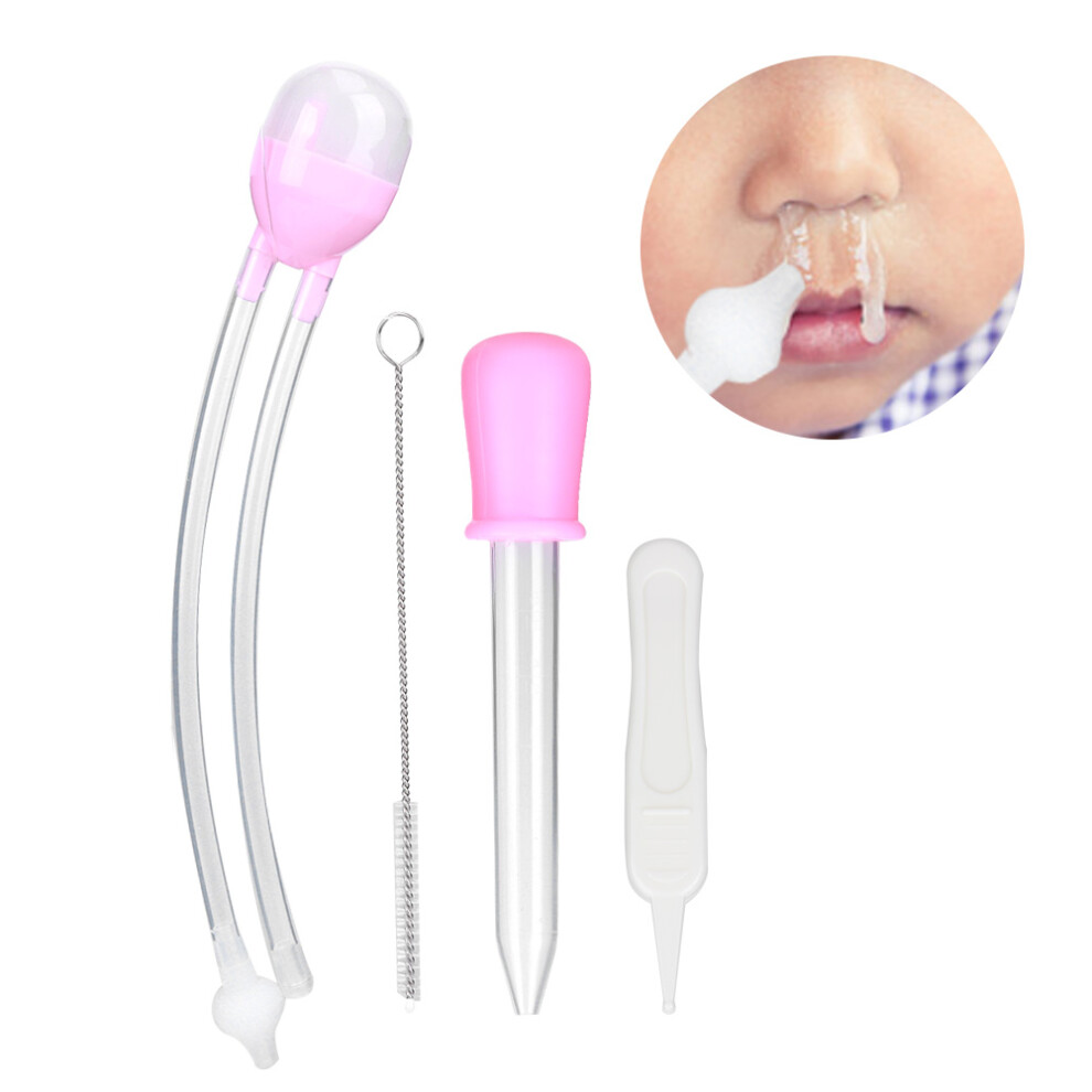 Infant Nose Care Kit 6Pcs Baby Nasal Aspirator Snot Cleaning Pink