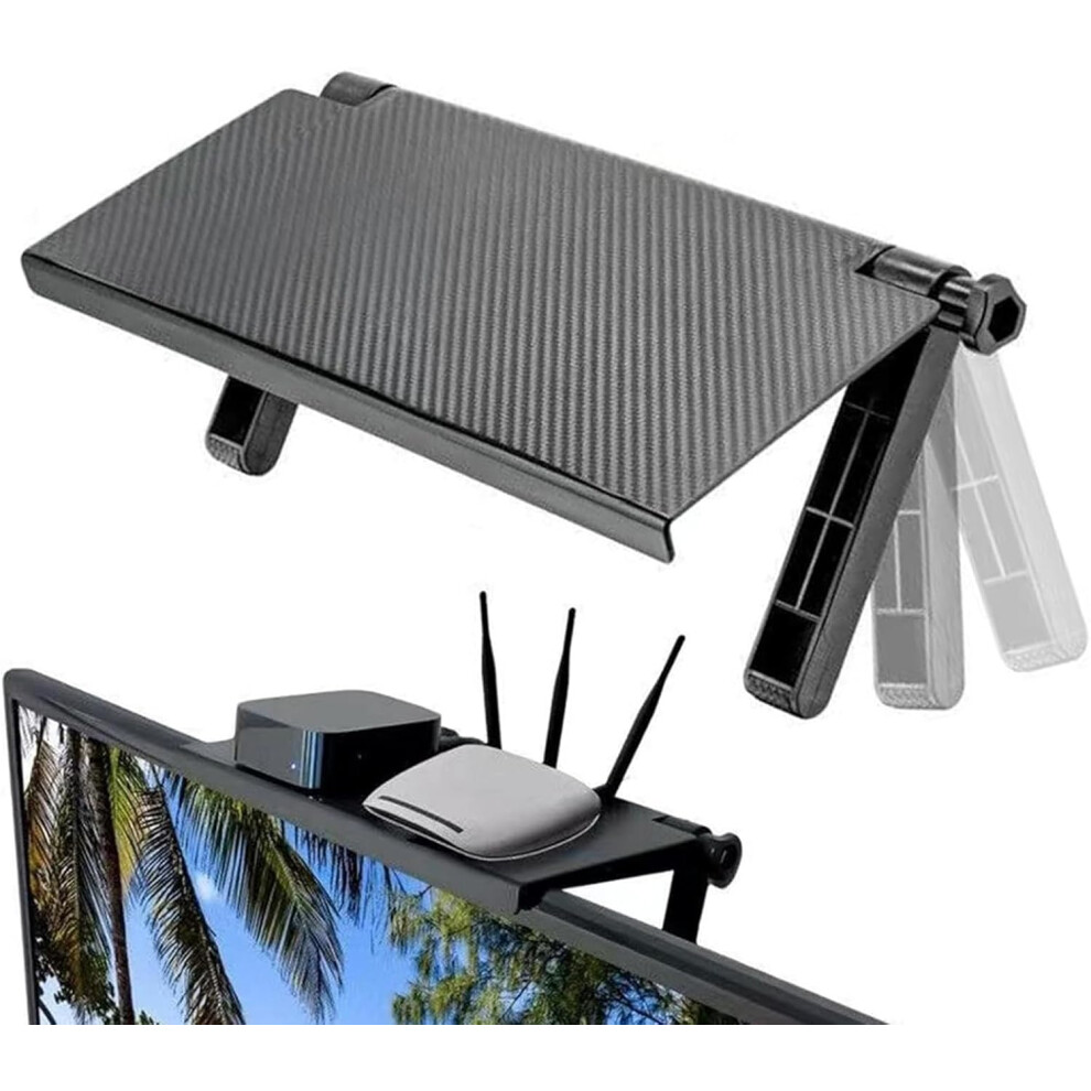 Cable Box Shelf - Floating Shelves For Tv Accessories, Space Saving, No Drill Installation With Strong Bracket 1300076902727