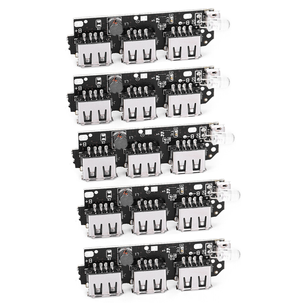 5Pcs Power Bank Charger Module 3Usb 5V2.1a Diy Electronic Circuit Board 4961361497464