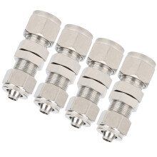 4 Stück Edelstahl 2-**Touch** Gerade Bulkhead-Anschlüsse Ф10x6,5