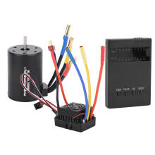 3650 3900KV Brushless Motor + 60A Waterproof ESC Programming Card for 1/10 RC Car