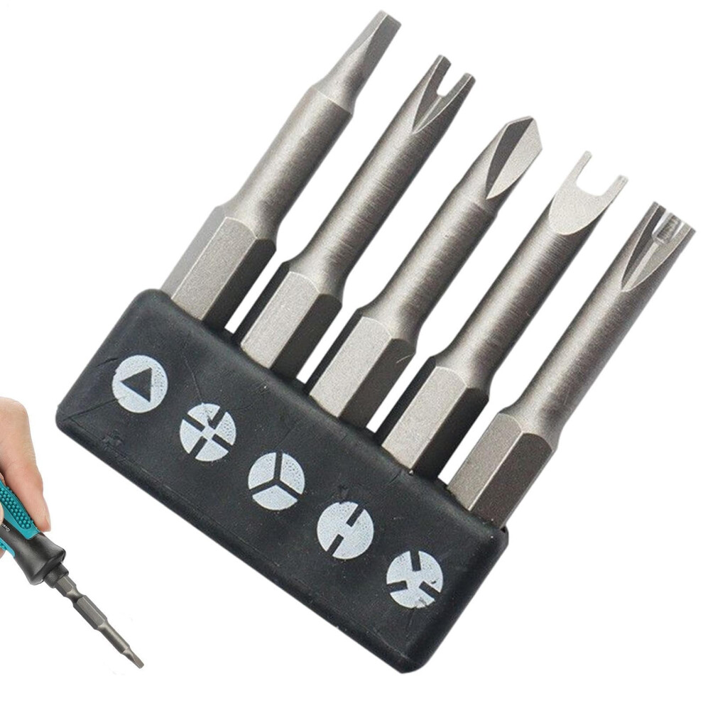 Screwdriver Drill Bit - 5 Pieces Set Screw Bit Heads Power Tool Attachments For Maintenance, Home Improvement, Repair, Craft, Fine Workmanship 9323874977096