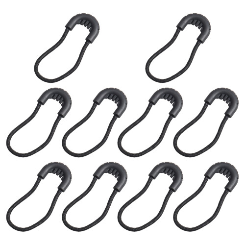 Replacement Zipper Pulls Tab 10pcs Sliders Pull Tab-Black