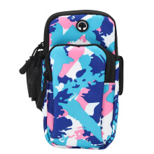 Wasserdichte Sportarmtasche für das Smartphone 19x9cm, Unisex, Blau Pink Regenbogen