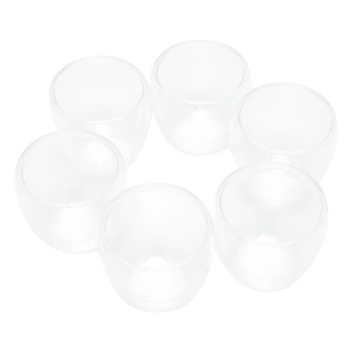 6 Stück 100 ml Kaffeetasse, transparent,