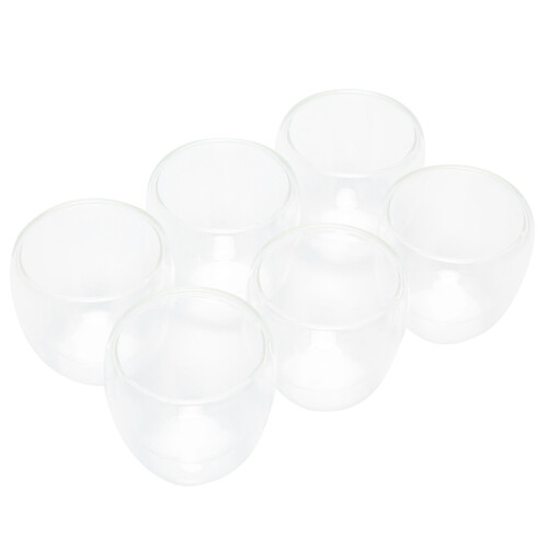 6 Stück 100 ml Kaffeetasse, transparent, 1