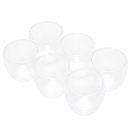 6 Stück 100 ml Kaffeetasse, transparent, 2