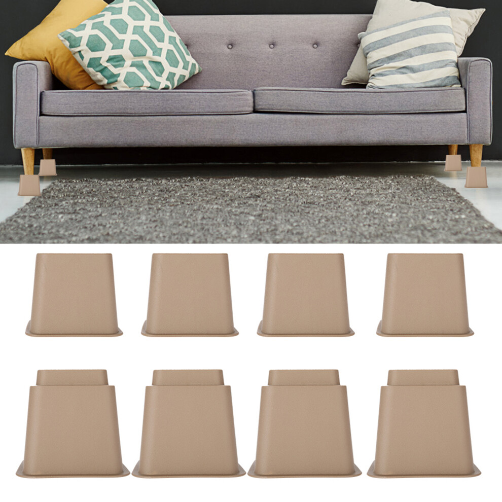 Brown Furniture Raisers Adjustable Bed Chair Sofa Riser Feet Lift Set 4 X 5"& 4 X 3" B
