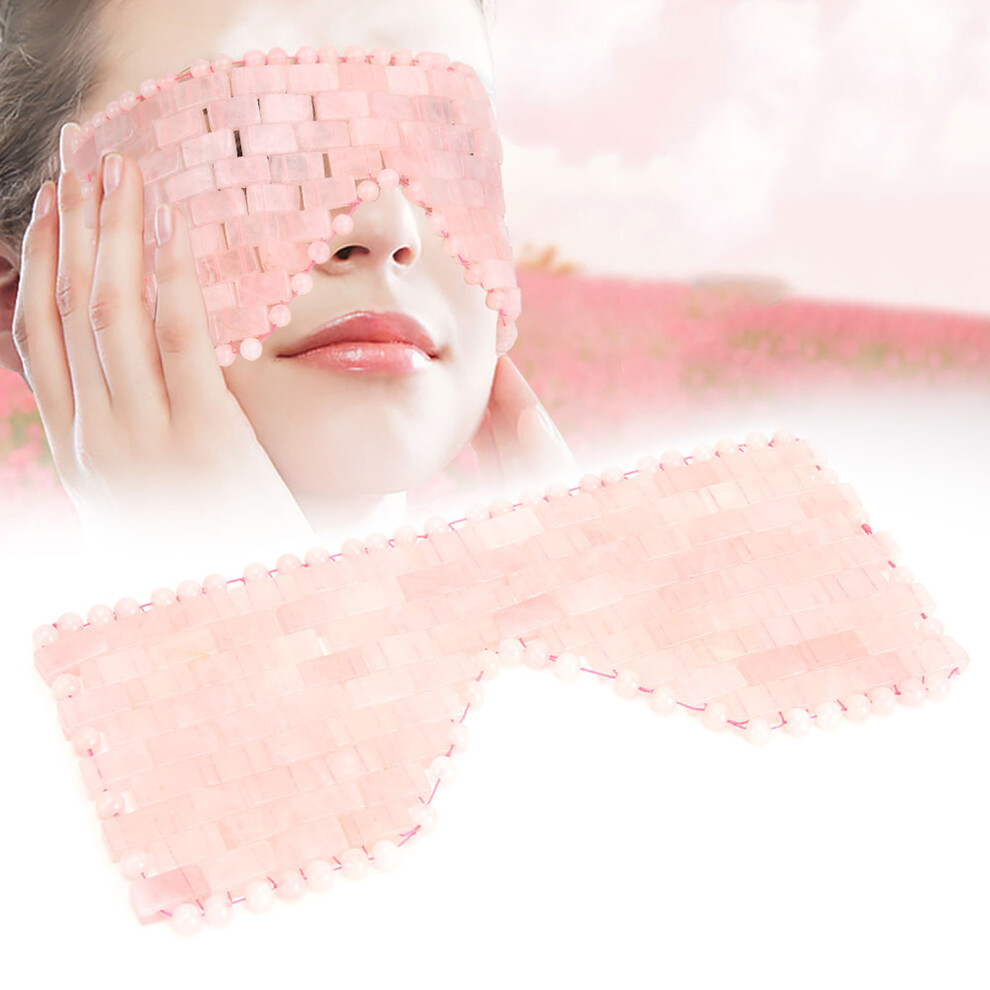 Jade Stone Eye Mask for Cooling Therapy and Relaxation - Rose Quartz
