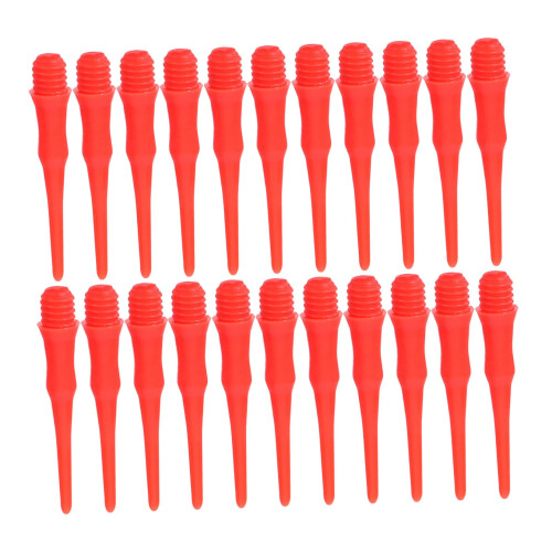 200pcs Plastic Dart Tips Soft Dart Heads Thread Plastic Tip Accessories Needles Red