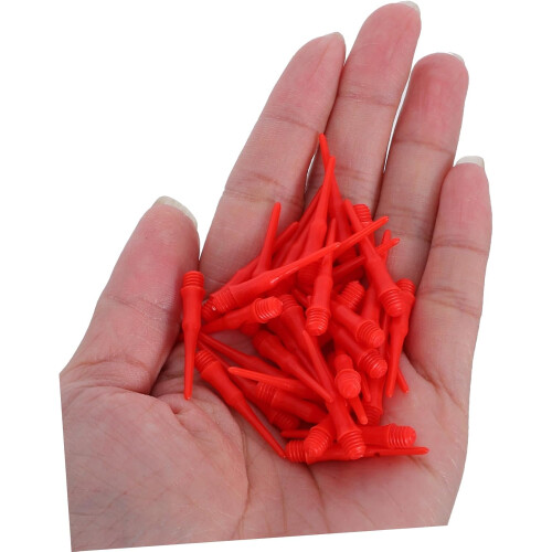 200pcs Plastic Dart Tips Soft Dart Heads Thread Plastic Tip Accessories Needles Red 2