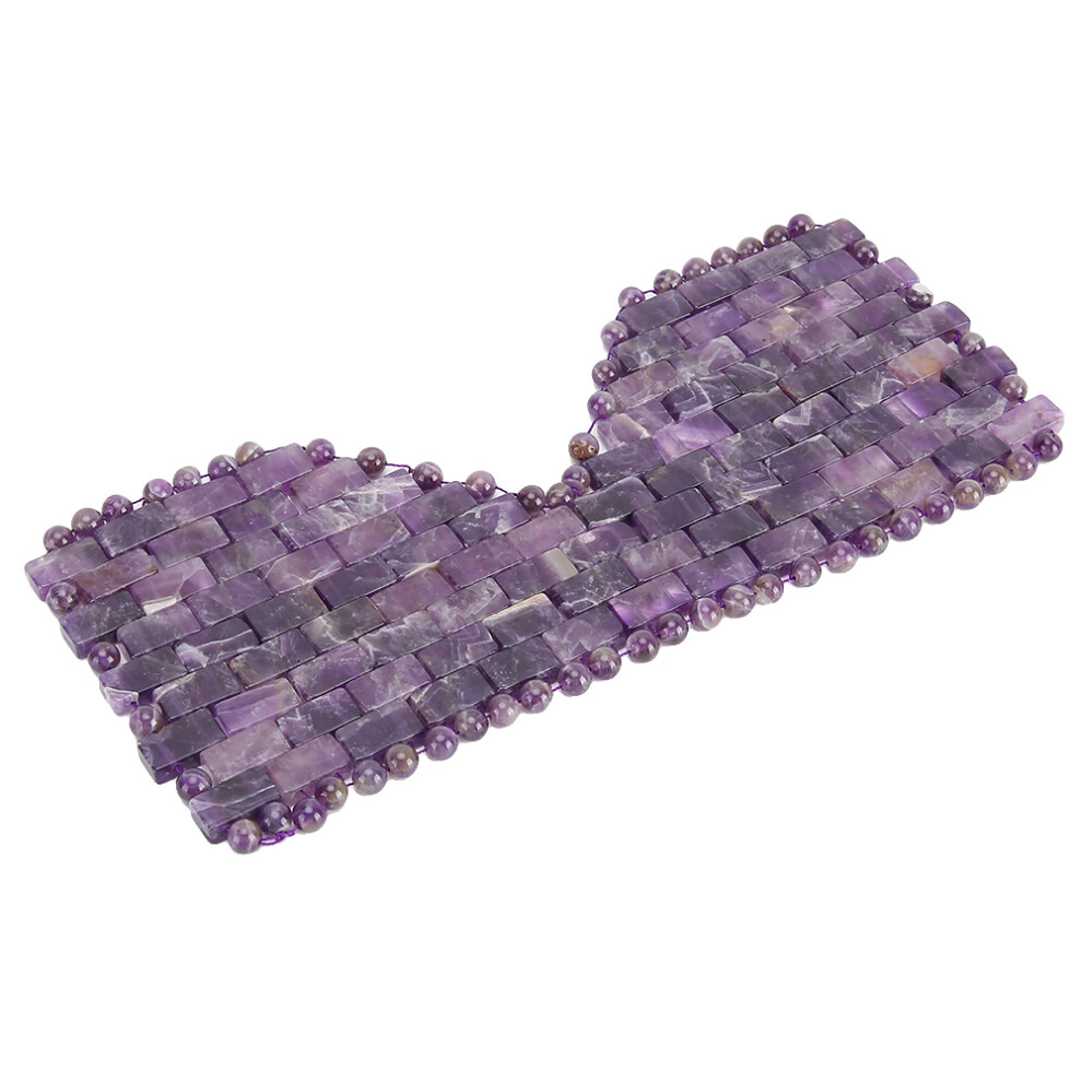 Cooling Sleeping Eye Mask with Jade Stone Cold Therapy Eye Massager in Amethyst