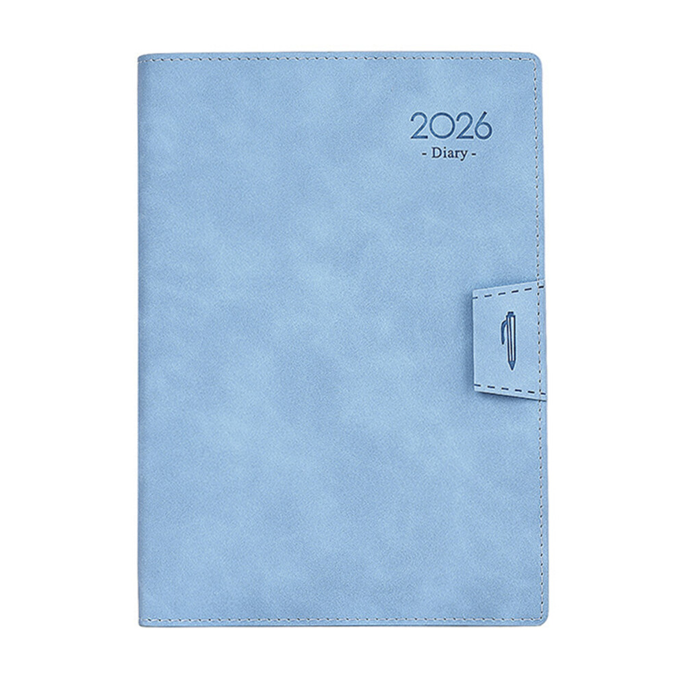 2026 Daily Planner with Ribbon Bookmarks Elastic Pen-Sky Blue