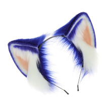 Blue Animal Ear Headband Halloween Cosplay Maid Hairhoop-Blue