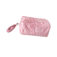Plush Leopard Print Pencil Case Large Capacity Pencil-Pink