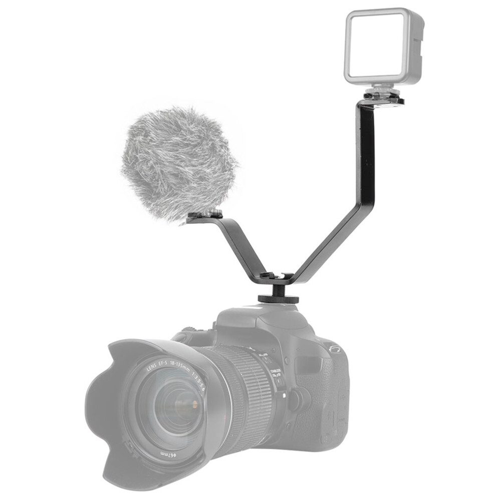 V Extension Bracket Led Flash Support For Camera, 19Cm18cm, Light/Black 4661361515723