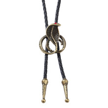 Men and Women Western Punk Leather Bolo Tie Vintage-bronze