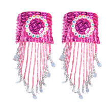 Eye-catching Sequins Tassels Dance Armlet for Women-Rose Red