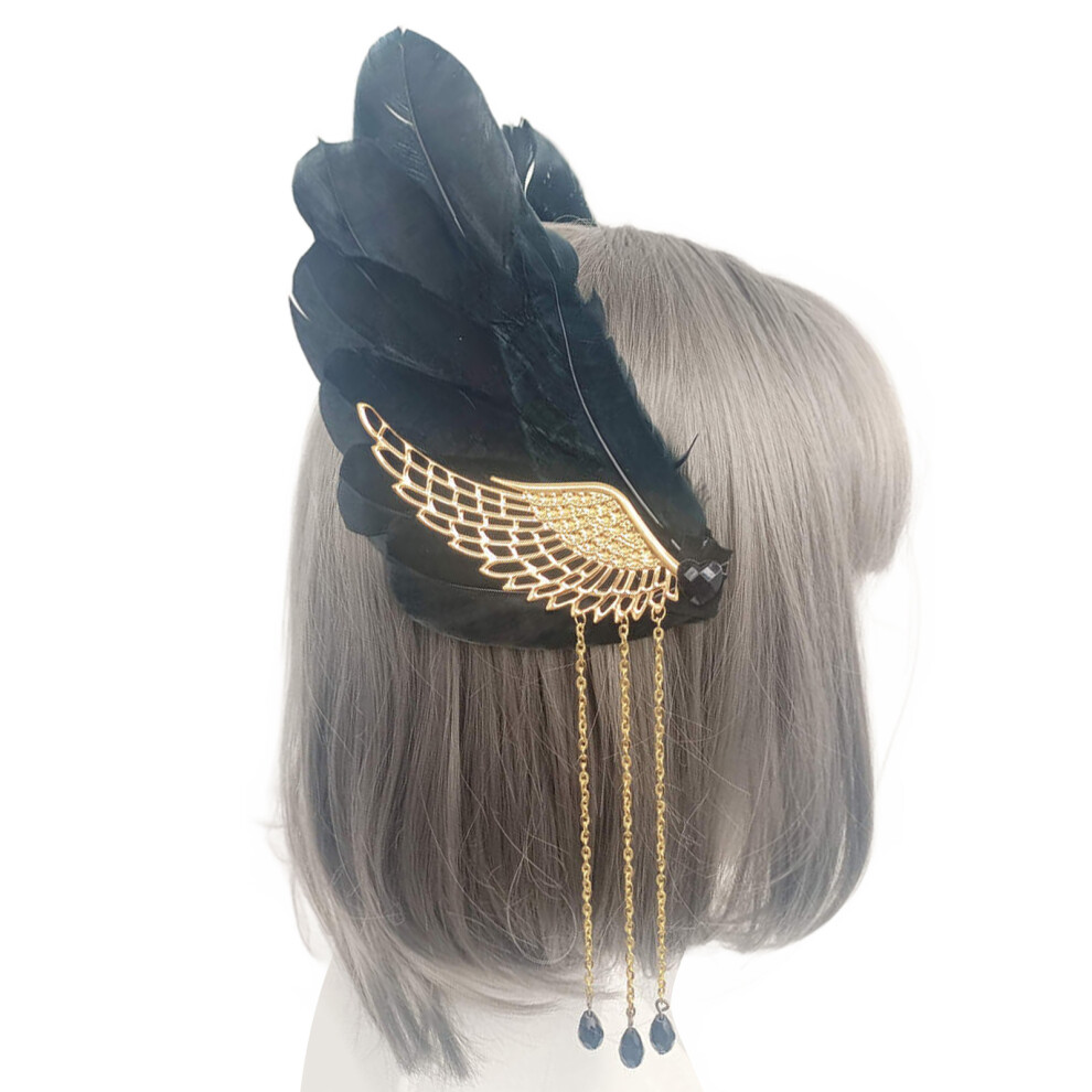 Black Angel Wing Hair Clip Anime Cosplay Side Clip
