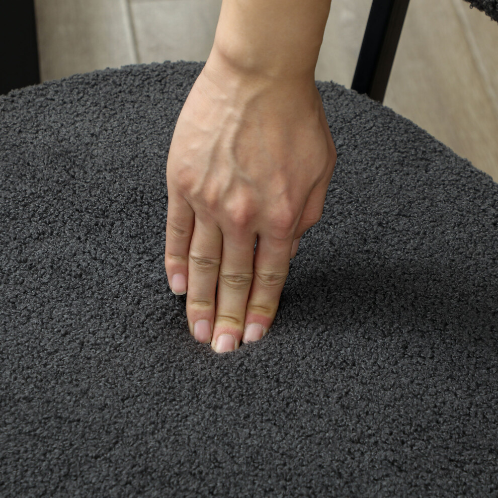 Four Homcom Boucle Dining Chairs Black Contemporary Upholstered Set for Dining Room-image-OPC-PMZ8HQH-NEW