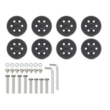 8PCS Practical Quiet Replacement Wheels For Luggage-71 black