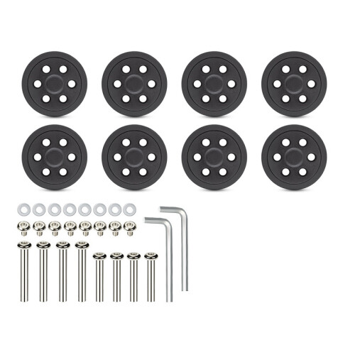 8PCS Practical Quiet Replacement Wheels For Luggage-71 black