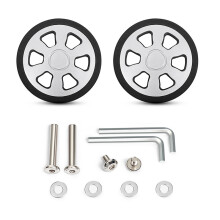 2PCS Plastic Luggage Replacement Casters Noise-58 silver