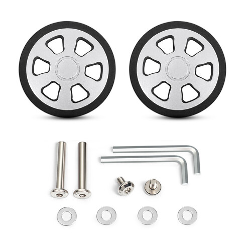 2PCS Plastic Luggage Replacement Casters Noise-58 silver