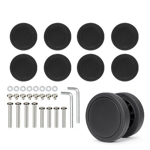 8PCS Universal Suitcase Wheels Abrasion Resistant-63 black