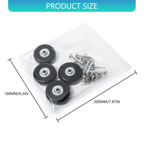 4 Pieces Quiet Travel Suitcase Wheels Universal-69 silver 2