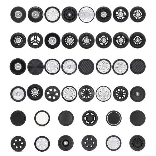 8PCS Universal Suitcase Wheels Abrasion Resistant-63 black 1