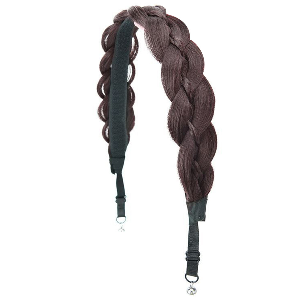Magnetic Clip Fishtail Braid Synthetic Fibre Braid-dark brown