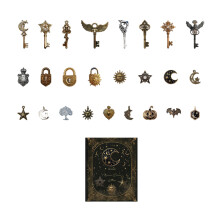 Retro Key Shape Decorative Sticker Repositionable Adhesive-2