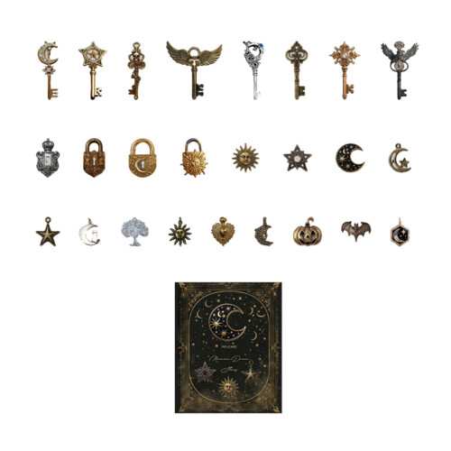 Retro Key Shape Decorative Sticker Repositionable Adhesive-2