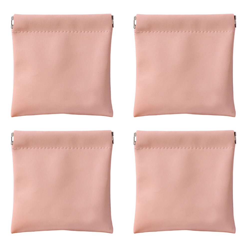 Pink Pocket Cosmetic Bag,Snap Closure Organizer Pouch,Squeeze