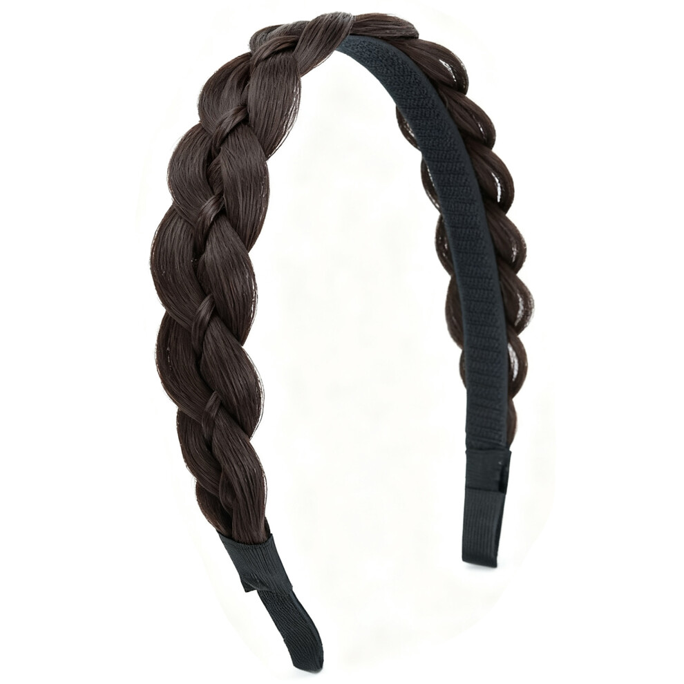 Magnetic Clip In Fishtail Braid Hair Extension Heat-brown black