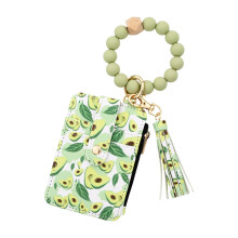 Wristlet Keychain Bracelet Wallet for Women Key Rings-avocado