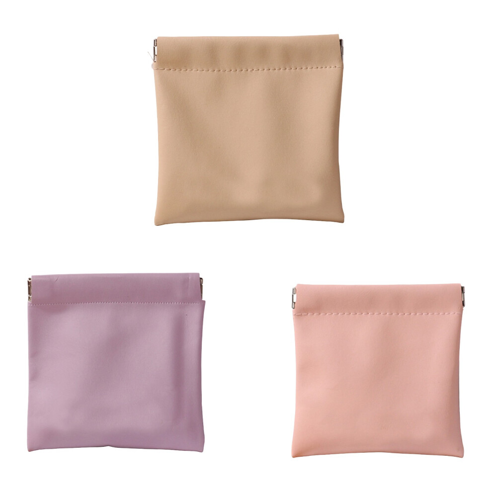 Compact Water Resistant Makeup Bag PU Leather Snap Closure-6