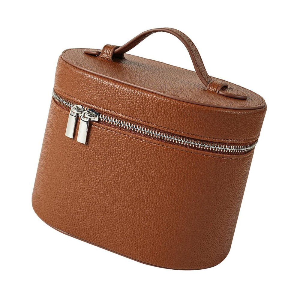 Brown Travel Cosmetic Bag,Large Capacity Makeup Bag With