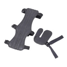 Archery Arm Guard and Finger Protection Adjustable Armguard for Right Hand Shooting Portable Archery Equipment for Forearm and Finger Protection